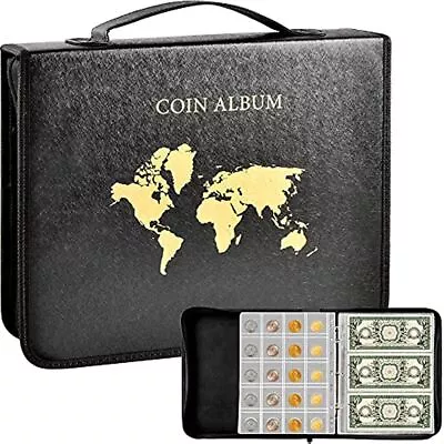 Coin Collection Book Holder For Collectors 200 Pockets Coins Collecting Album • $27.99