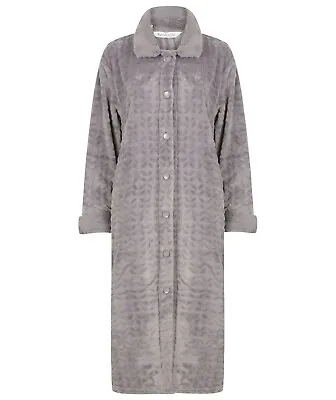 Luxury Grey Button Dressing Gown - 46'' Length Size XL (20/22) • £40