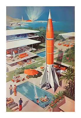 1960s Atomic Architecture Palm Springs Home Art Print Va38 • $19.99