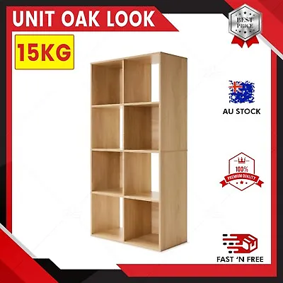 8-Cube Storage Unit Home Living Decor Organisation Bookshelf Cupboard - Oak-Look • $48.70