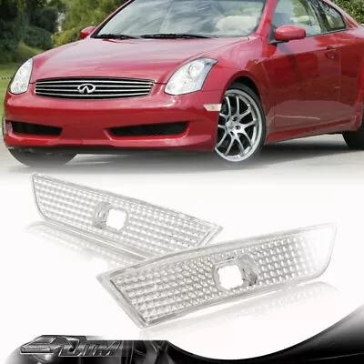 Crystal Housing Clear Lens Bumper Side Marker Light For 03-07 Infiniti G35 Coupe • $13.88