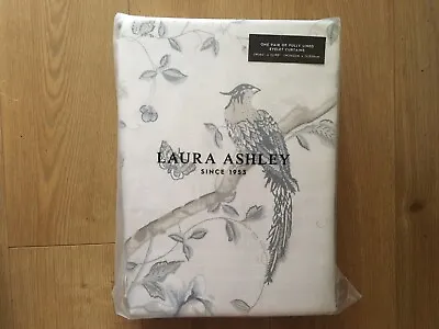 Laura Ashley Summer Palace Dove Grey Eyelet Curtains 64 X 90  162cm X 229cm New • £69.99