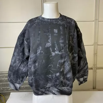 MITCHELL & NESS NBA Dallas Mavericks Black Tie-Dye Crew Sweatshirt Womens Sz XL • $60