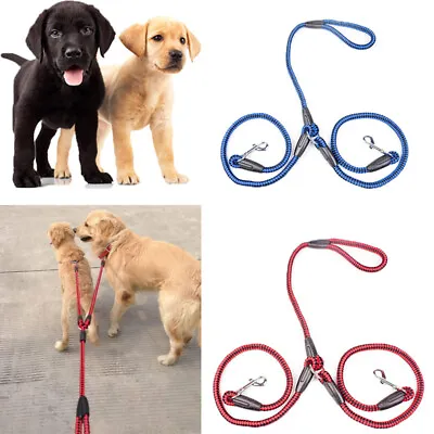 $14.29 • Buy For 2 Way Two Pet Dogs Walking Leash Duplex Double Dog Coupler Twin Lead Rope
