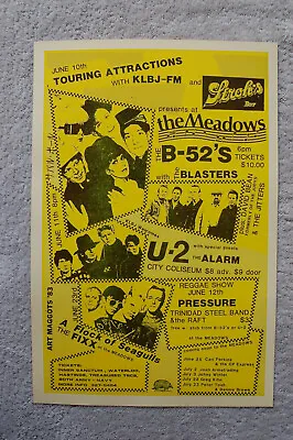 B-52s Concert Tour Poster 1983 The Meadows A Flock Of Seagulls__ • $4.50