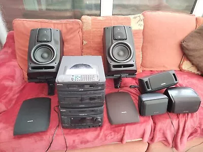 Rare Vintage Aiwa NSX D757R 3CD Twin Tape 5.1 HiFi System With  Karaoke Reverb  • £149