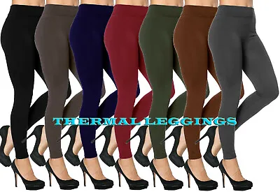 £5.49 • Buy Womens Thick Thermal Warm Leggings With Fleece Lining & Tummy Control Size 8- 14