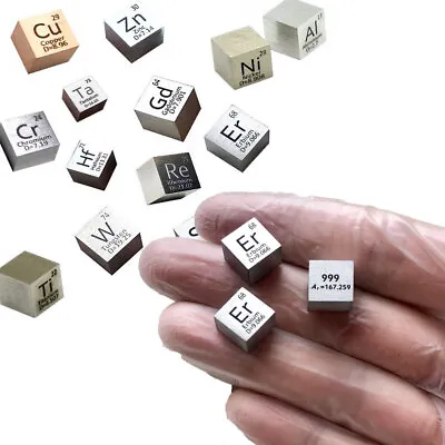 Many Type 10x10x10mm Cube Element Density Collection Hobby Purity Metal Specimen • $22.99