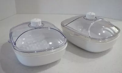 $24 • Buy Set Of 2   FoodSaver Quick Marinator White Vacuum Marinating Canisters  2¼ Qt