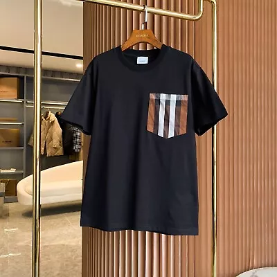 Burberry Vintage Cotton Baggy T-shirt With Plaid Pocket • $159