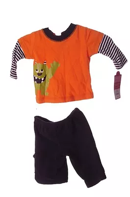 Boys Monster Glow In The Dark Shirt Black Sweat Pants Outfit NB 3 Months NEW • $9.99