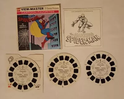 1977 GAF View-Master - Marvel Spider-Man Double Identiy 3 Reel Set & Booklet H11 • $24