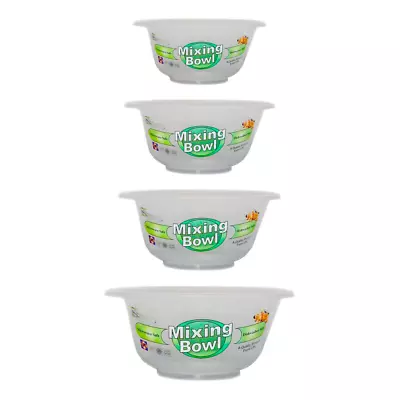 Clear Plastic Mixing Bowls Round Kitchen Baking Salad Serving Stirring Bowl • £5.95