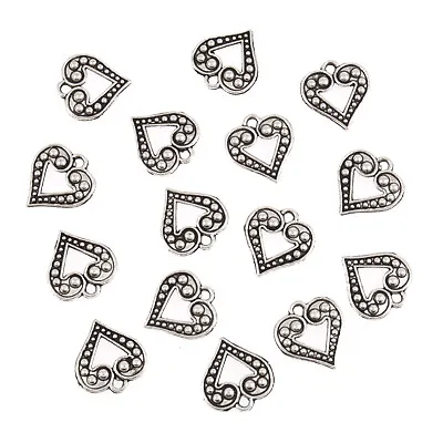 Fancy Open Metal Heart Charms 15 Pack Craft For Occasions - Small - C2309 • £3.31
