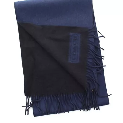 Coach Men's Scarf Cashmere Signature Logo Two Tone Fringe 84080 $198 • $49.99