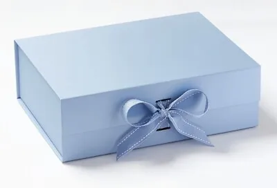 Pale Blue A4 Magnetic Gift Boxes With Ribbon • £7