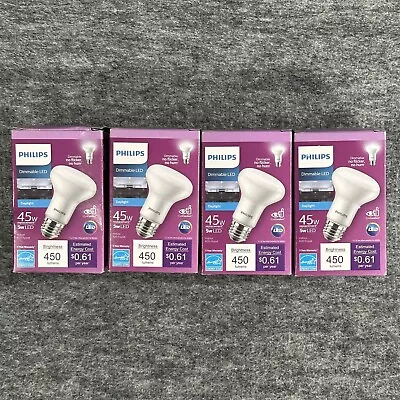 Philips 45w LED Daylight Dimmable Replacement 5w Usage Lot Of 4 Light Bulbs R20 • $29.87