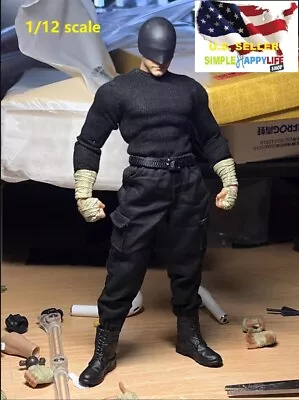 1/12 Male Black Combat Pants For 6  Figure SHF Nota Mezco MixMax PHICEN ❶USA❶ • $12.99