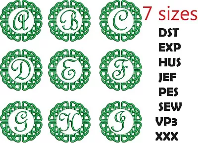 Embroidery Fonts Celtic Knot Monogram Machine Embroidery Design • $3