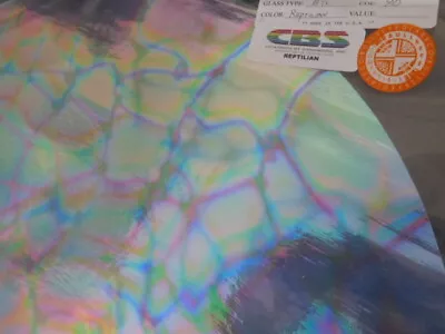 Dichroic Glass:CBS 90 COE Reptilian Pattern On Thin On Clear - 3 Sq • $11.95