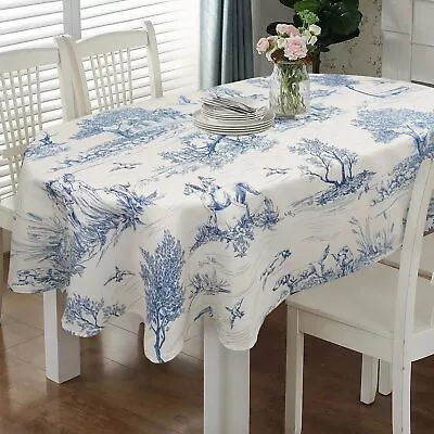 Oval Tablecloth 60 X 84 Inch Blue French Country Tablecloth For Oval Table ... • $31.62