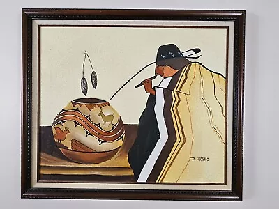 Vintage Original Signed Mario Jung Native Sand Painting 28x24 Framed Art • $900