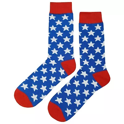 NWT Star Dress Socks Novelty Men 8-12 Multicolor Crazy Fun Sockfly • $8.99