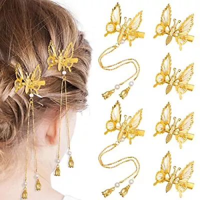 6 Pack Butterfly Hair Clips With Moving Wings Hair Barrettes Hair Pins • $11.42