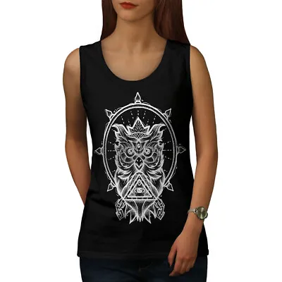 £16.99 • Buy Wellcoda Owl Spiritual Fashion Womens Tank Top,  Athletic Sports Shirt