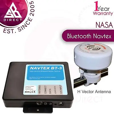 NASA Marine BT3 Bluetooth Navtex Receiver With H Vector Antenna & 7m Cable│12v • £174.54