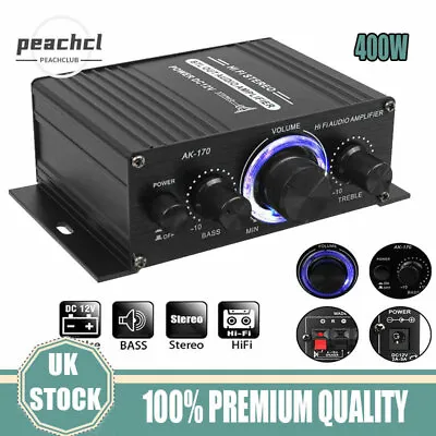 400W High PowerHome Audio Stereo Hi-Fi Power Amplifier Speaker PC TV Cell Phone • £12.84