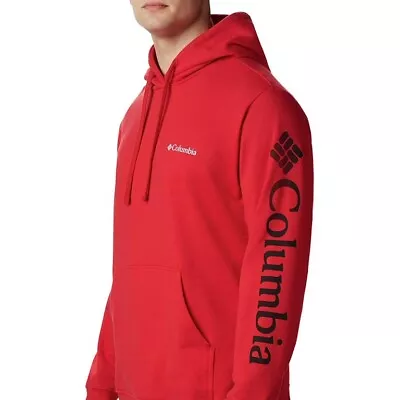 NWOT Columbia Viewmont II Logo Adult Men's Red Pullover Hoodie MSRP $80 Large L • $34.99