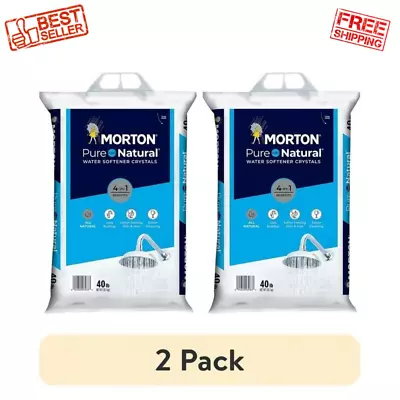 Morton Pure And Natural Water Softener Salt Crystals 40-Pound Bag 2-Pack • $20.99