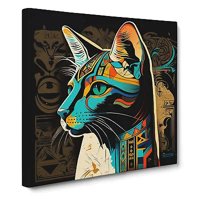 Egyptian Cat Pop Art Canvas Wall Art Print Framed Picture Home Office Decor • £24.95