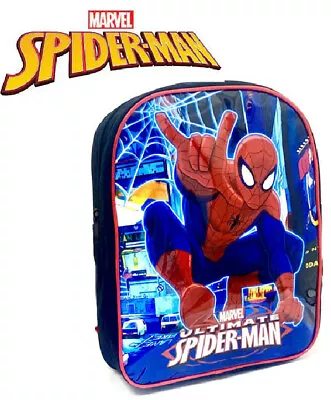 Marvel Spider-Man School Backpack Rucksack Kids Children Boys Travel Bag • £9.99