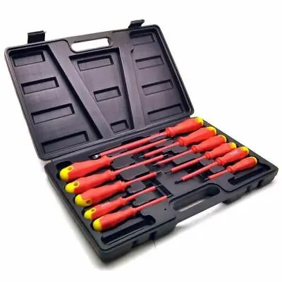 £14.99 • Buy 11pc Electricians Screwdriver Set Tool Electrical Fully Insulated With Kit Case