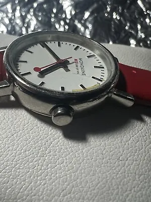 MONDAINE SBB CFF FFS Elegant Classic Swiss Watch Ladies26mm Casegenui/red/ba • $71.50