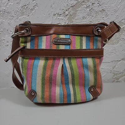 Rosetti Purse Crossbody Small Adjustable Shoulder Strap Pockets Canvas Leather • $14.55