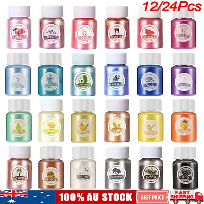 24Pcs Pearl Pigment Powder Mica Epoxy Resin Floors Metallic Ultra Mixed Color • $29.99