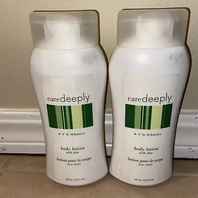 Lot (2) Vintage Rare Sealed Avon Care Deeply Body Lotion W/ Aloe Dry Skin Care • $24.97