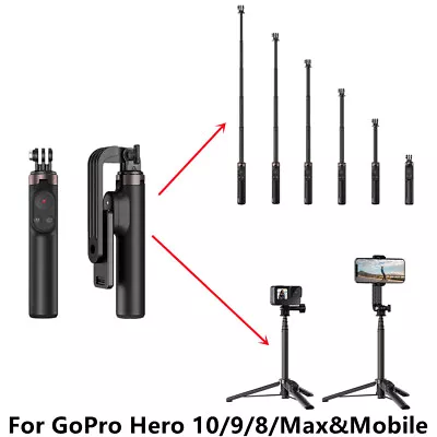 Bluetooth Remote Control Phone Selfie Stick Tripod For Gopro Hero 10 9 8 MAX • $58.99