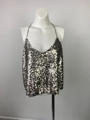 $17.46 • Buy Hollister Size Small Women's Top Blouse Sequin Silver