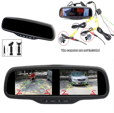4.3'' Digital LCD Dual Screen Anti-glare Car Rear View Monitor Mirror&Bracket • $103.40