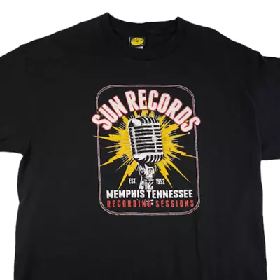 Vintage Sun Records T Shirt Mens Size XL Black Memphis Tennessee Made In USA • $41.99