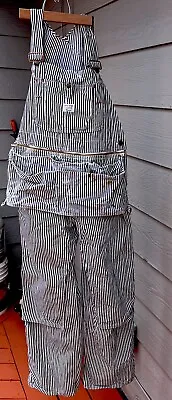 VTG 60s BIG MAC Denim Bib Overalls 32 X 29”  StripedUnion Made Pouch Distressed • $69.99