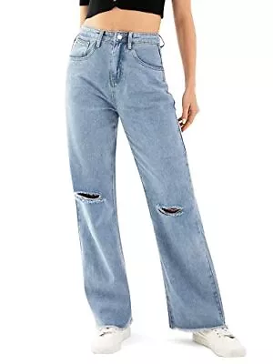 HDLTE Women Loose Boyfriend Jeans High Waist Baggy Denim Pants Wide • $7.99