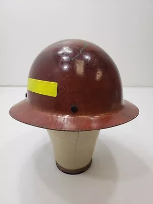 MSA Hard Hat Full Brim Fiberglass Skullgard Comfo-Cap Smoothdome Brown Vintage • $59.99