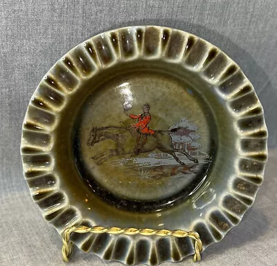 Wade Co Armagh Irish  Round Porcelain Ashtray Hunting SCENE Horse Dog  Ireland • $9