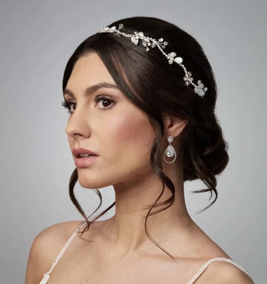 £19.99 • Buy Autumn Wed2B Bridal Hair Accessory/ Headband Silver Pearls And Jewels One Size