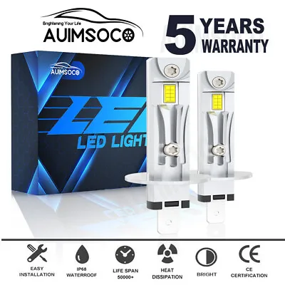 H1 Front LED Fog/Driving Light Bulbs High Power Upgraded Kit Super White Bright • $39.99